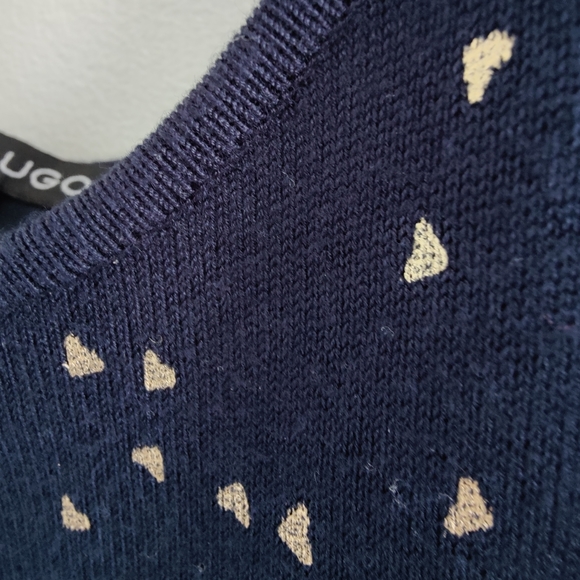 Navy Blue 🔵 with tiny gold heart Short Sleeve Sweater | Leo & UGO 🇫🇷 - Picture 6 of 14
